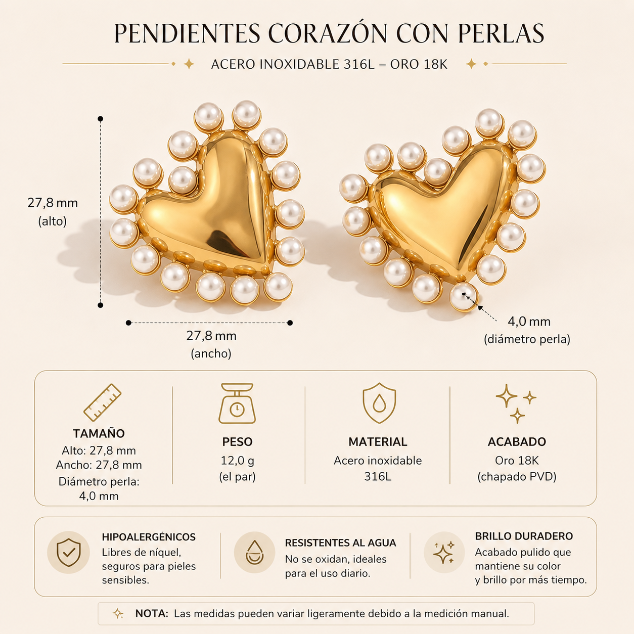 Aretes Corazon
