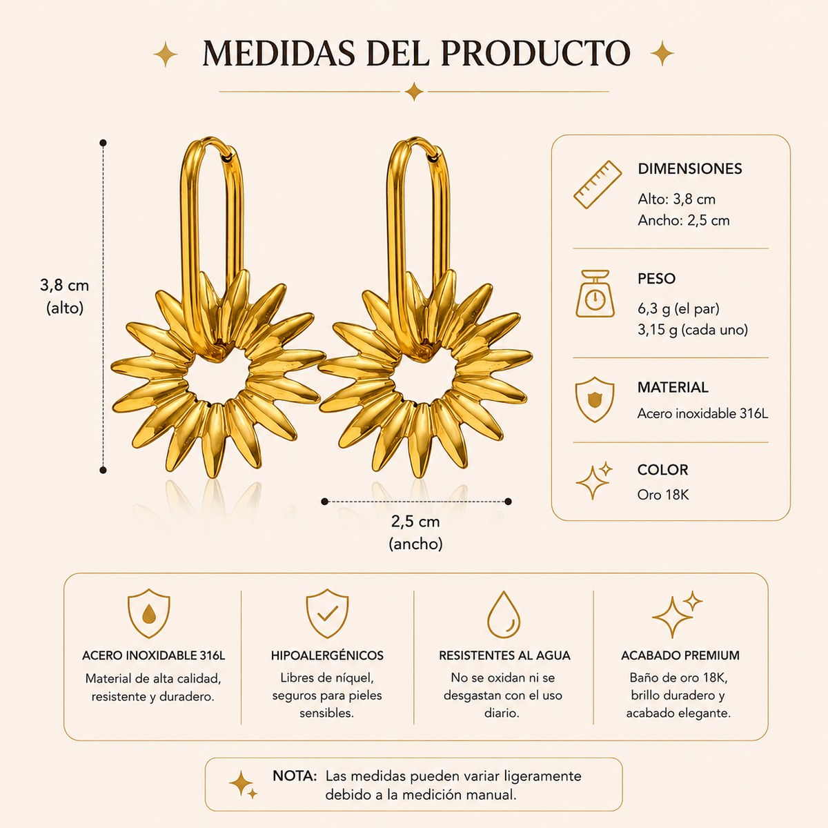 Pendientes Girasol