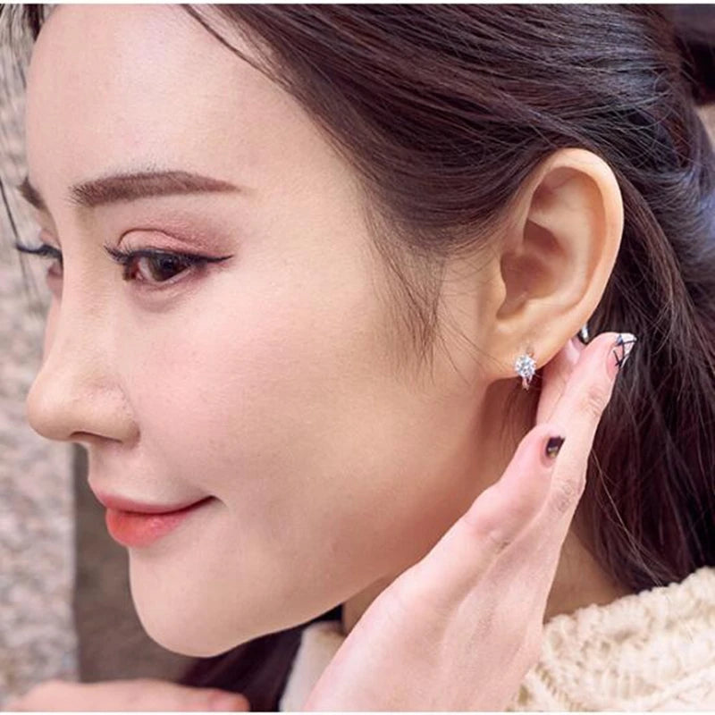 925 Brincos De Prata Esterlina Mosaico Cz Quatro Garras ZircãO Brincos Para Mulher Oorbellen Brincos Pendientes  E287