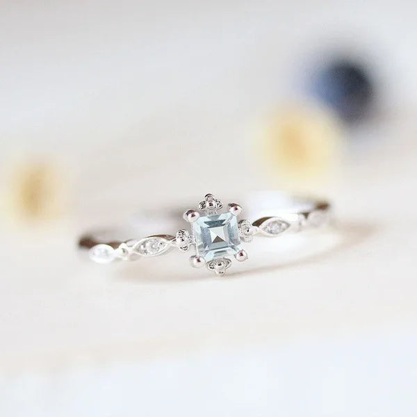 925 Silver BlueTopaz Zircon Trendy Rings for Women Anillos Wedding Gemstone Simple Bizuteria bague diamant Jewelry Ring women