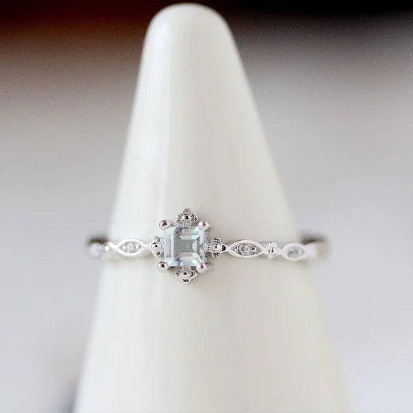 925 Silver BlueTopaz Zircon Trendy Rings for Women Anillos Wedding Gemstone Simple Bizuteria bague diamant Jewelry Ring women