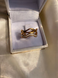 Anillo Elegante Onda Blanca