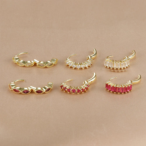 3PCS Dainty Stainless Steel Horse Eye Zircon Round Small Hoop Earrings Set For Women Fashion Huggie Women's Jewelry pendientes