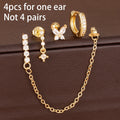 Set of 4 dangle chain earrings