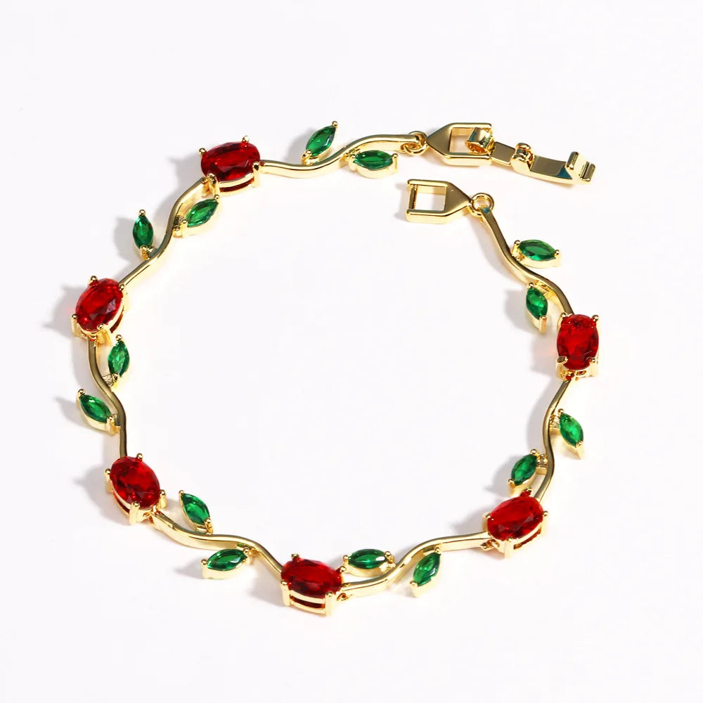 18K Gold Plated Flower Bracelet