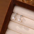 925 Silver Pearl Stud Earrings Fashionable Exquisite Luxurious Elegant Niche High End Pearl Stud Earrings for Women