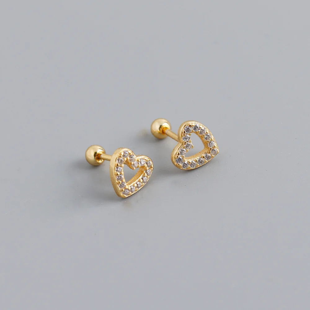 Stainless Steel Heart Earring Set