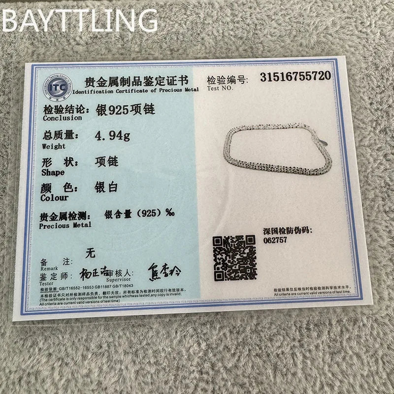 925 Sterling Silver 40-75cm Exquisite Sparkling Necklace Fashion Women Couple Wife Anniversary Gift Jewelry Accessories