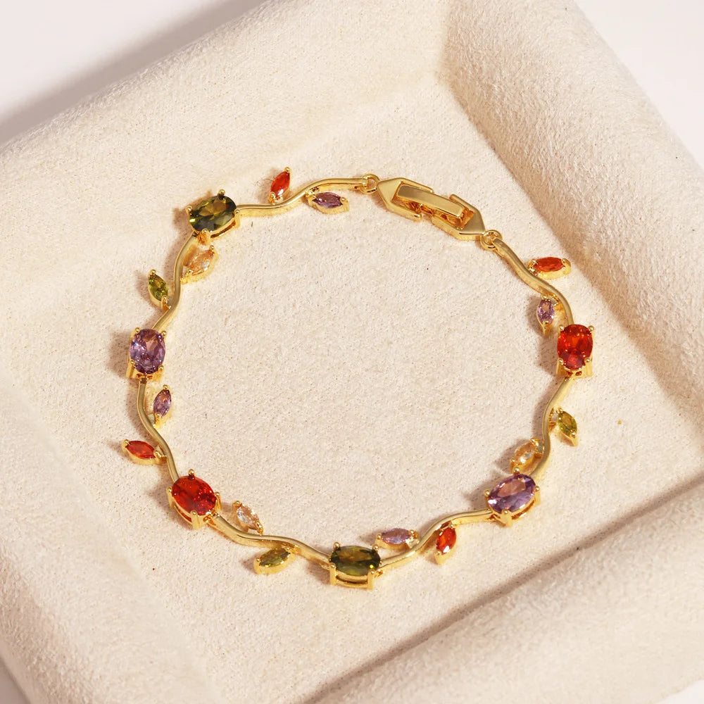 18K Gold Plated Flower Bracelet