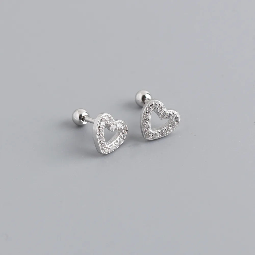 Stainless Steel Heart Earring Set