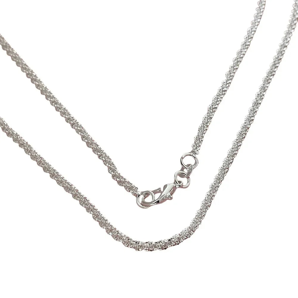 Hot new 40-75cm 925 Sterling Silver Necklace 16-30 Inch originality 2MM String chain for Women Fashion streetwear Jewelry Gifts