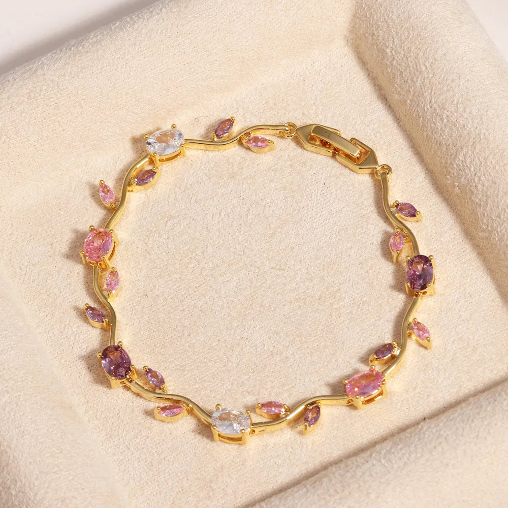 18K Gold Plated Flower Bracelet