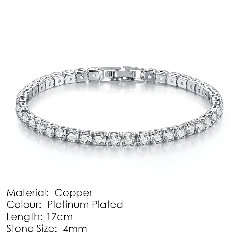 Silver Color Four Leaf Clover Bracelets For Women Purple Cubic Zirconia Thin Bar Chain Hand Chain Dainty Daily Jewelry Gifts