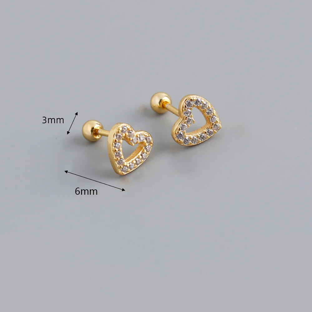 Stainless Steel Heart Earring Set