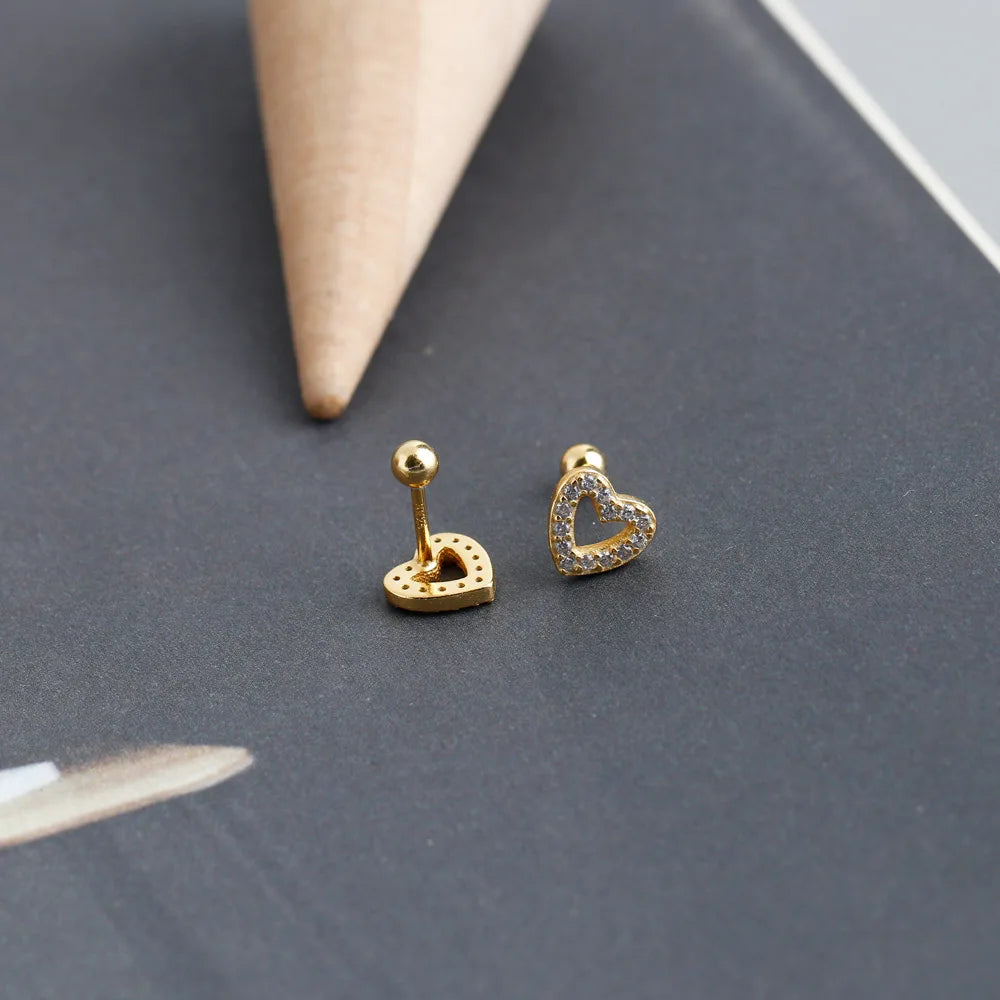 Stainless Steel Heart Earring Set