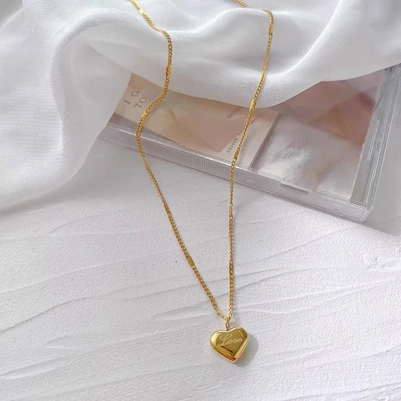 Heart Pendant Necklace in Stainless Steel