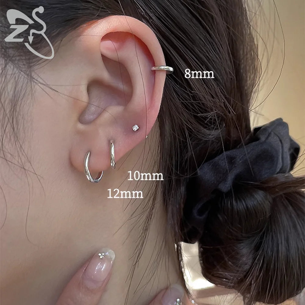 S925 silver hoop earring