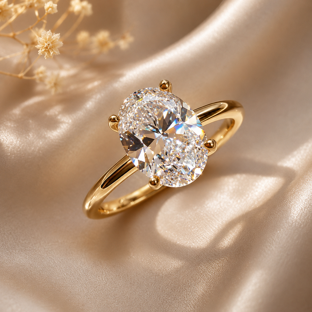 S925 Silver Oval Stone Ring