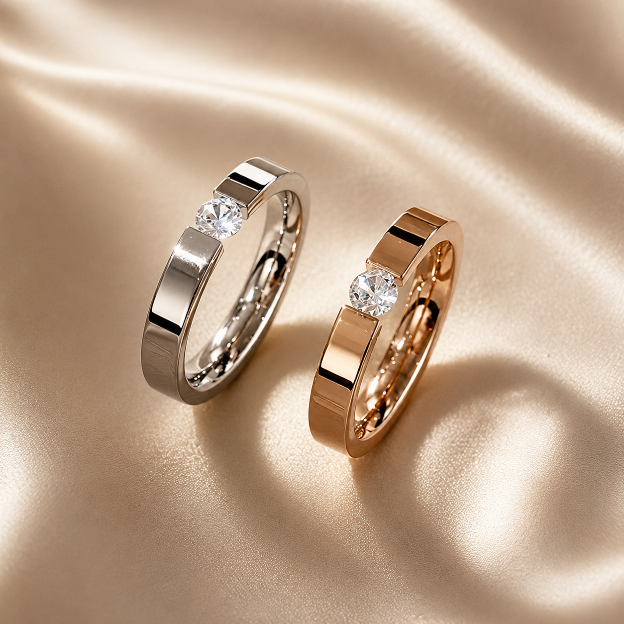Minimalist stainless steel rings