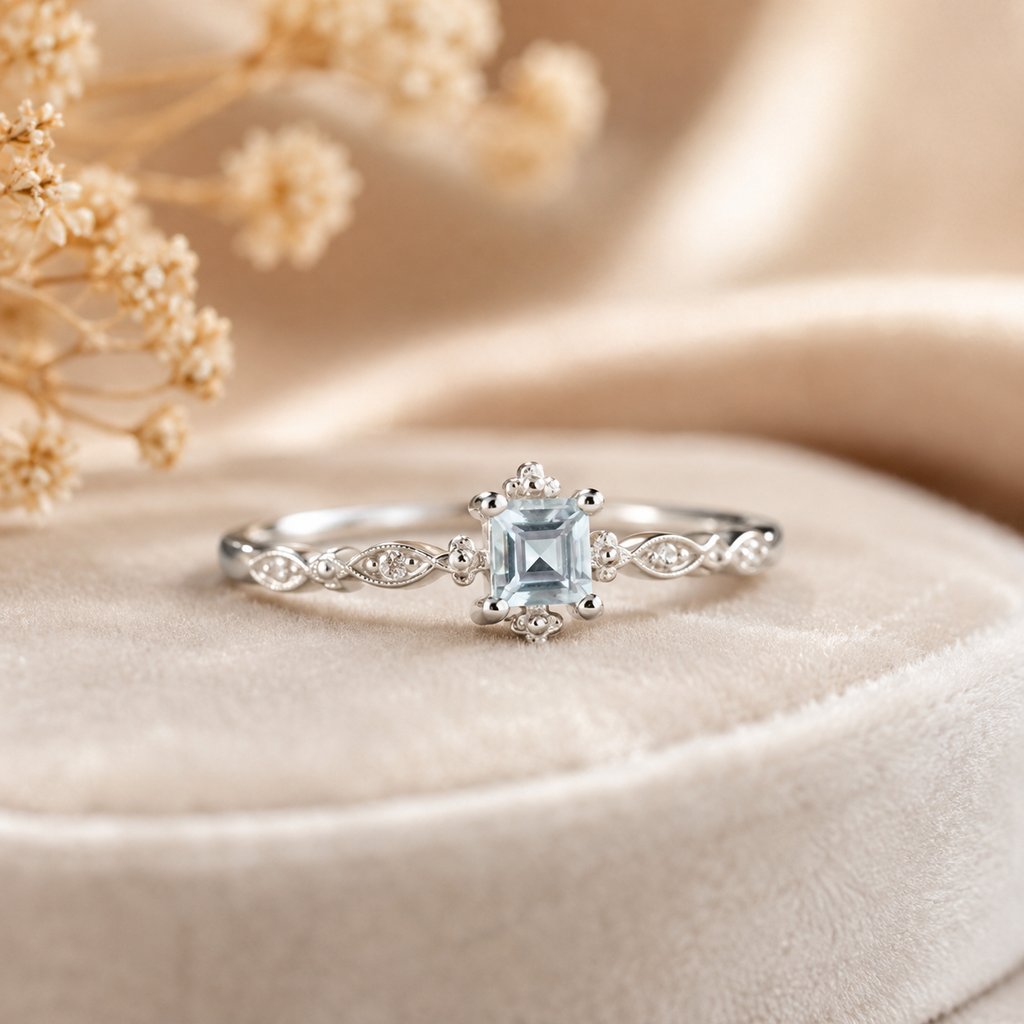 S925 Silver Ring with Blue Topaz
