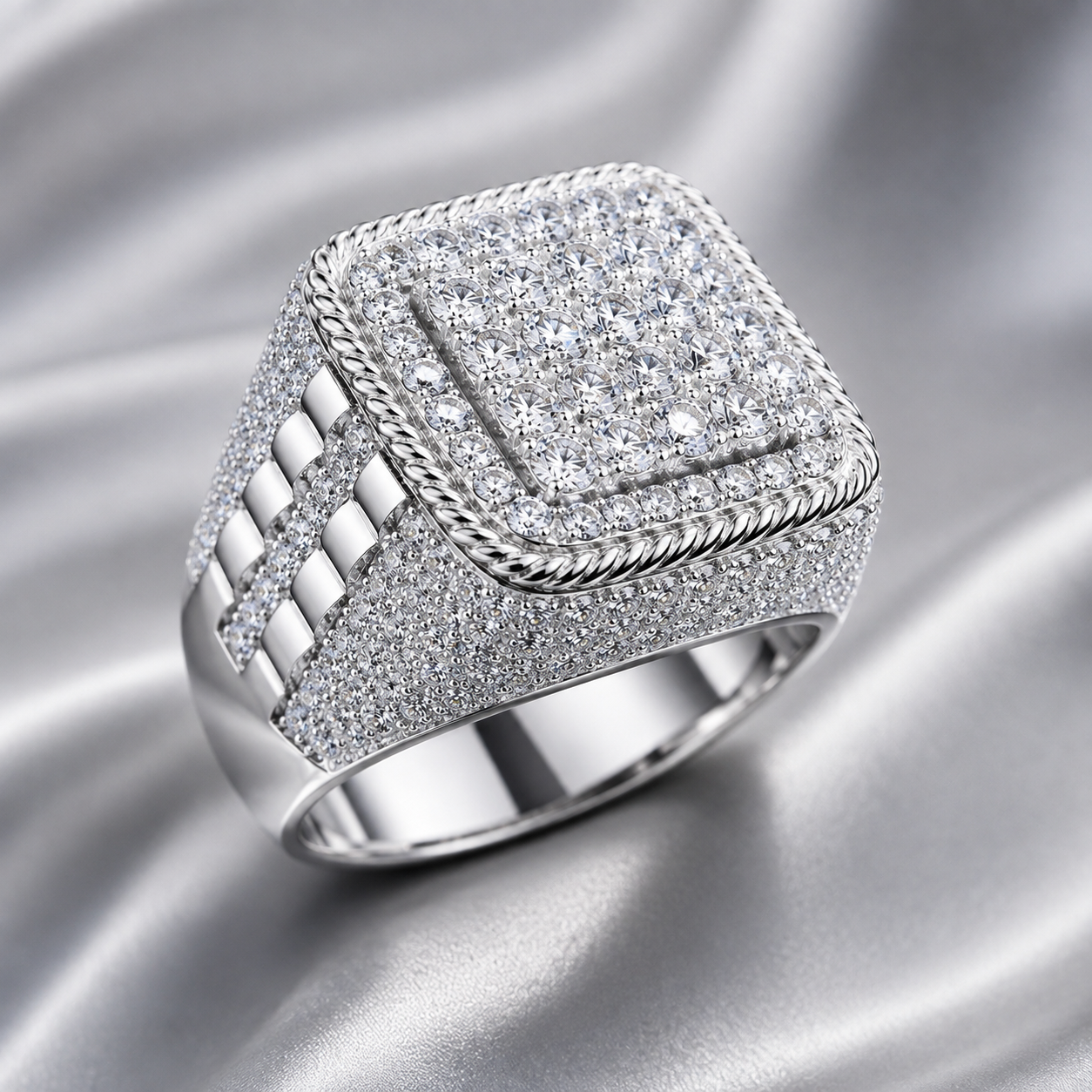 14K gold-plated ring with a 2-carat diamond