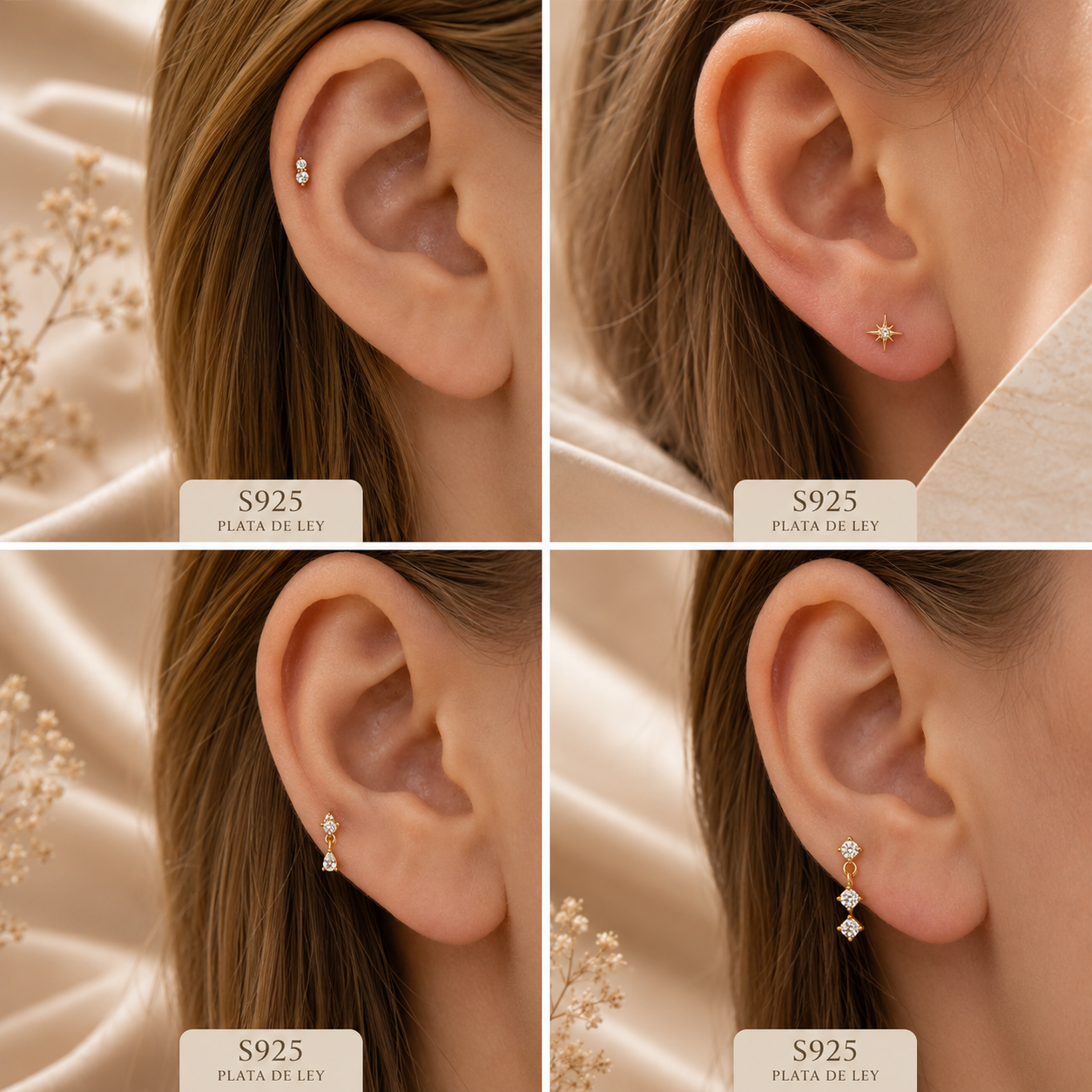 Boako S925 Sterling Silver Star Earrings
