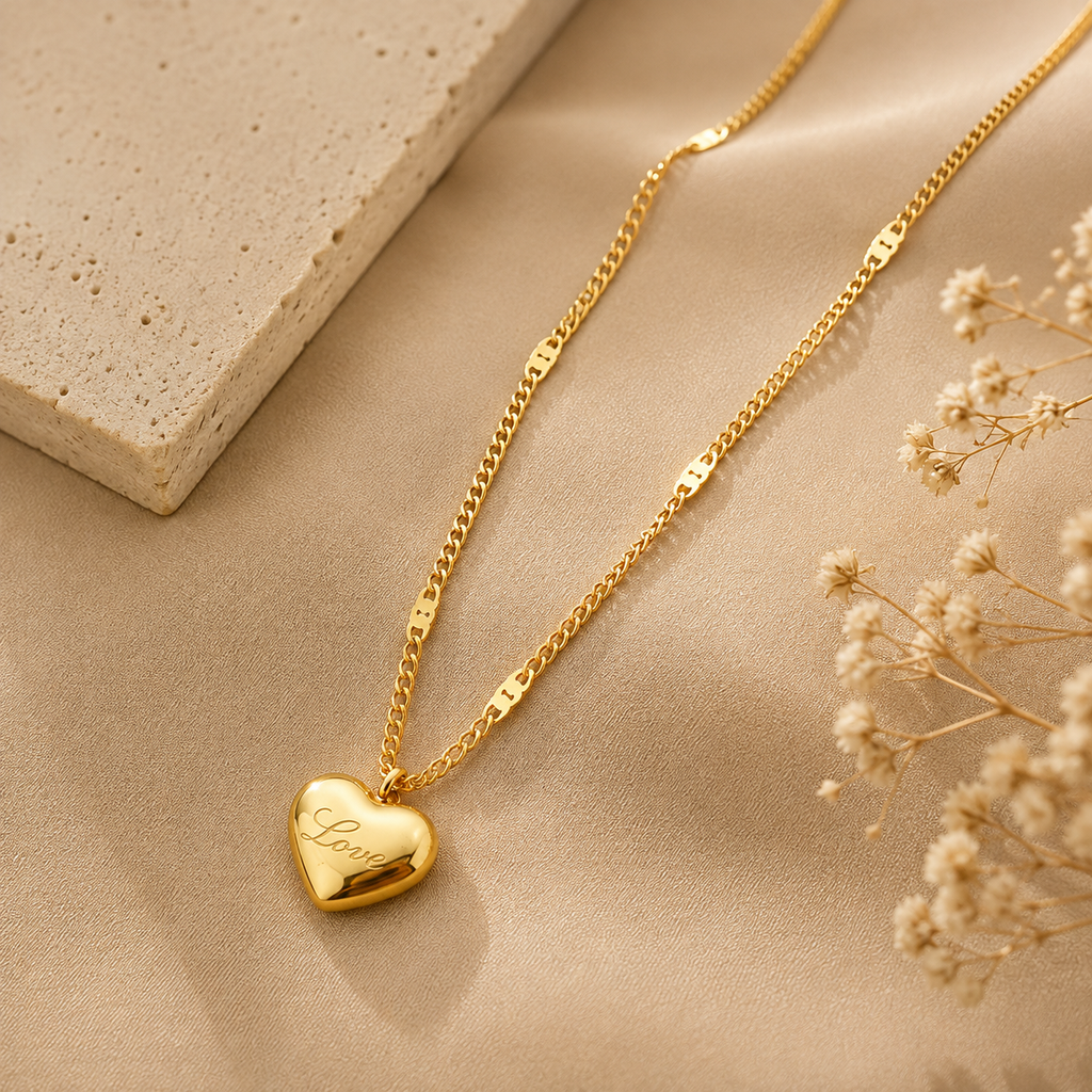 Heart Pendant Necklace in Stainless Steel